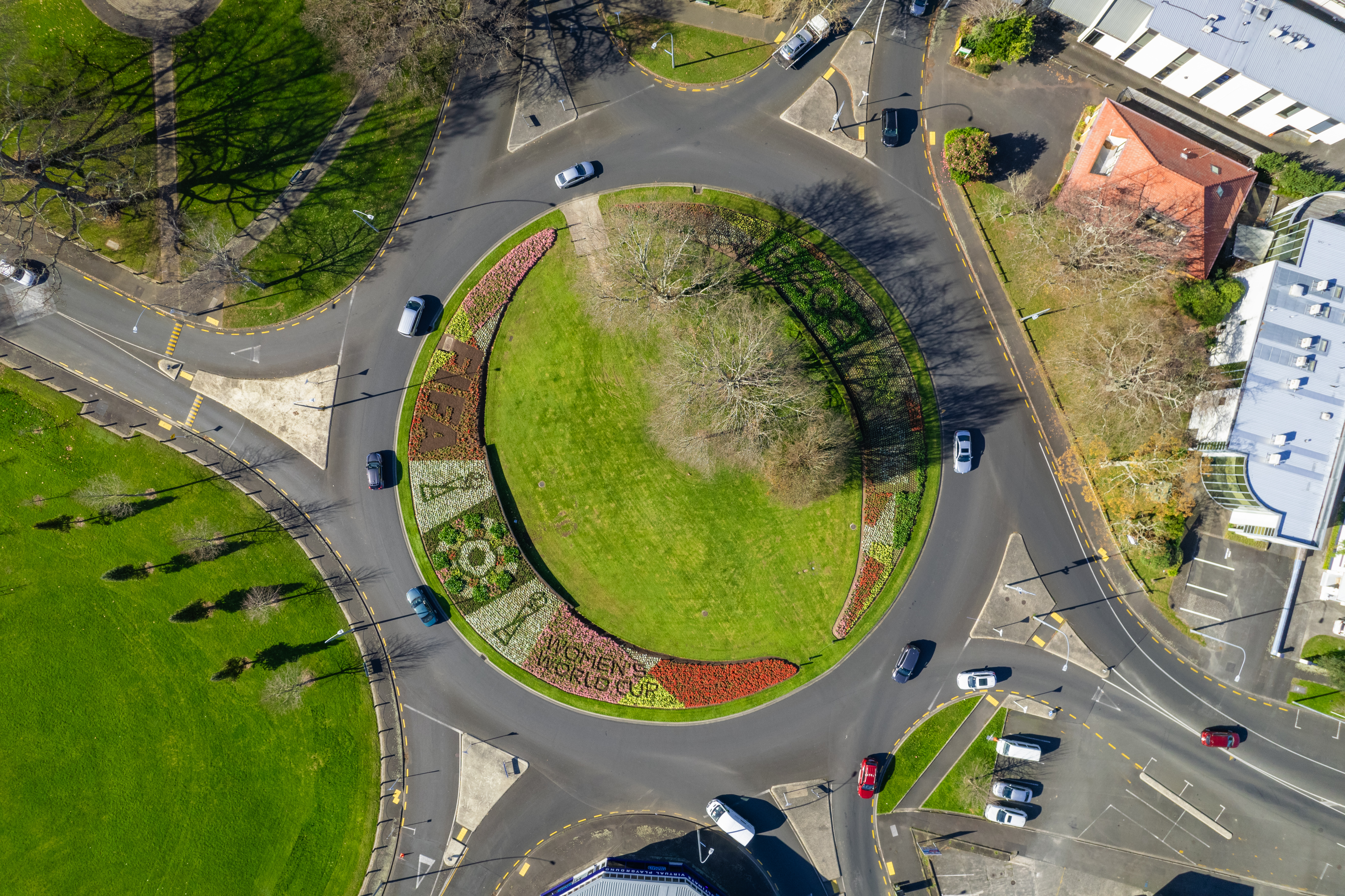 The beautiful game meets a beautiful roundabout image
