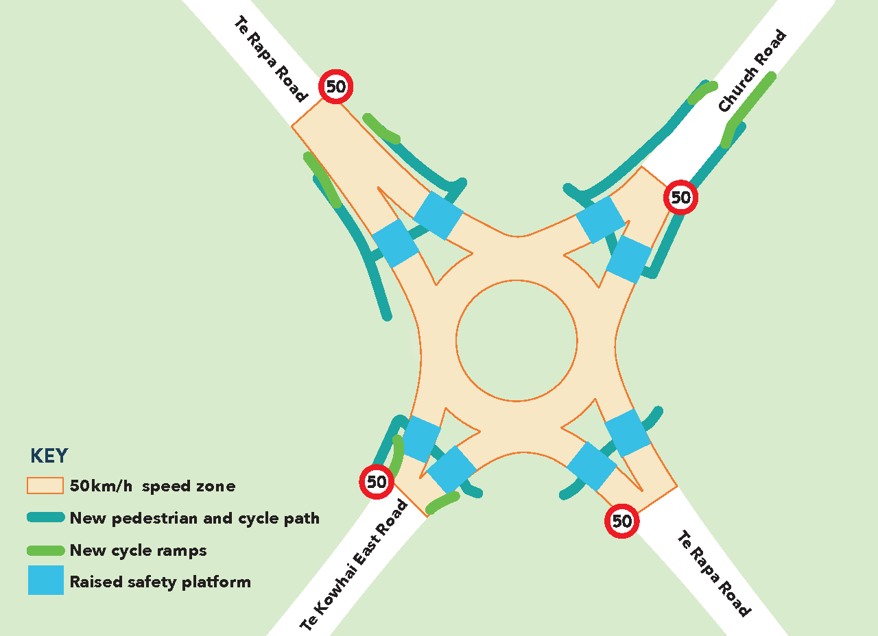 Te Rapa Church Roundabout Map- MR