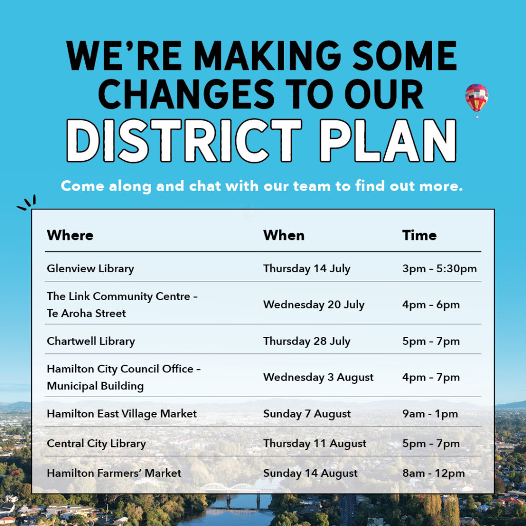 We're making some changes to our District Plan. Come along and chat with our team to find out more.