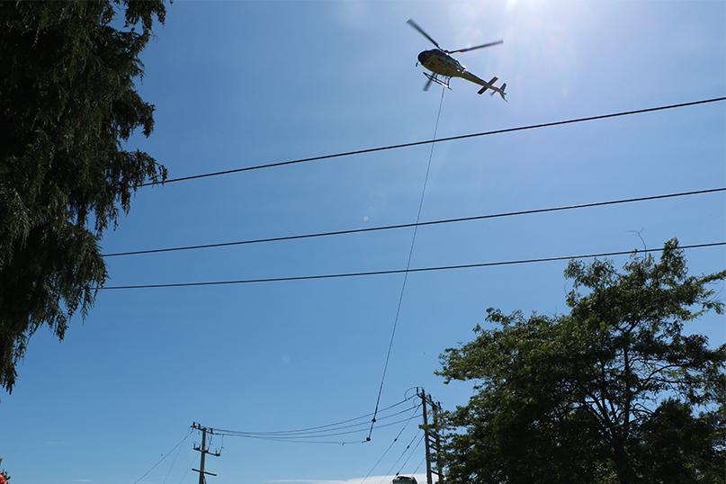Overhead power lines shifted to make way for new bridge image