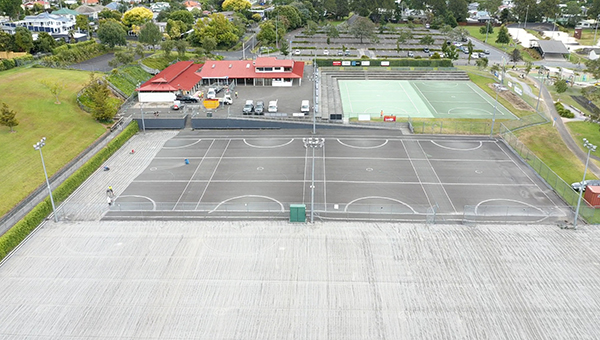Minogue Park Netball Courts before